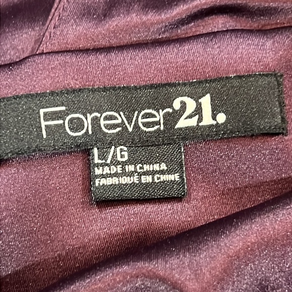 Forever 21 Fit & Flare Mini Dress Purple L Eggplant Bow Girly Y2K Party NWT - Picture 11 of 15